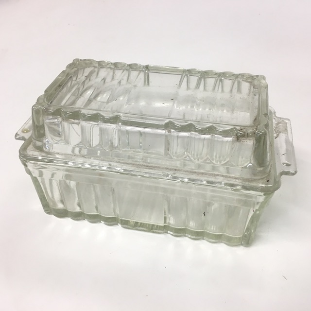 BUTTER DISH, Glass